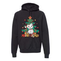 Funny Ugly Christmas Sweater Meowy Catmas Merry Catmas  Premium Hoodie