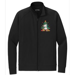 Funny Ugly Christmas Sweater Meowy Catmas Merry Catmas  Stretch Full-Zip Cadet Jacket