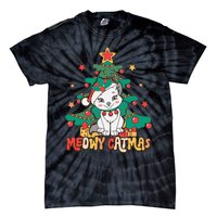 Funny Ugly Christmas Sweater Meowy Catmas Merry Catmas  Tie-Dye T-Shirt