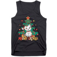 Funny Ugly Christmas Sweater Meowy Catmas Merry Catmas  Tank Top