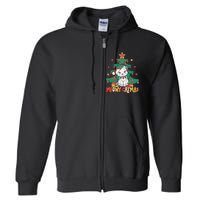 Funny Ugly Christmas Sweater Meowy Catmas Merry Catmas  Full Zip Hoodie