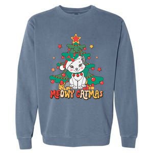 Funny Ugly Christmas Sweater Meowy Catmas Merry Catmas  Garment-Dyed Sweatshirt