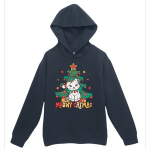 Funny Ugly Christmas Sweater Meowy Catmas Merry Catmas  Urban Pullover Hoodie