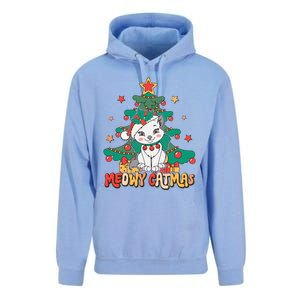 Funny Ugly Christmas Sweater Meowy Catmas Merry Catmas  Unisex Surf Hoodie