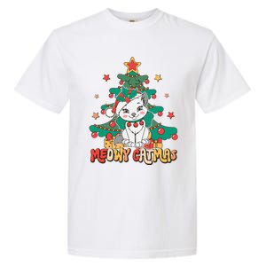 Funny Ugly Christmas Sweater Meowy Catmas Merry Catmas  Garment-Dyed Heavyweight T-Shirt