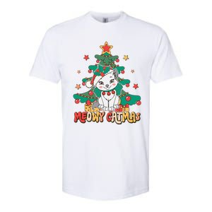 Funny Ugly Christmas Sweater Meowy Catmas Merry Catmas  Softstyle CVC T-Shirt