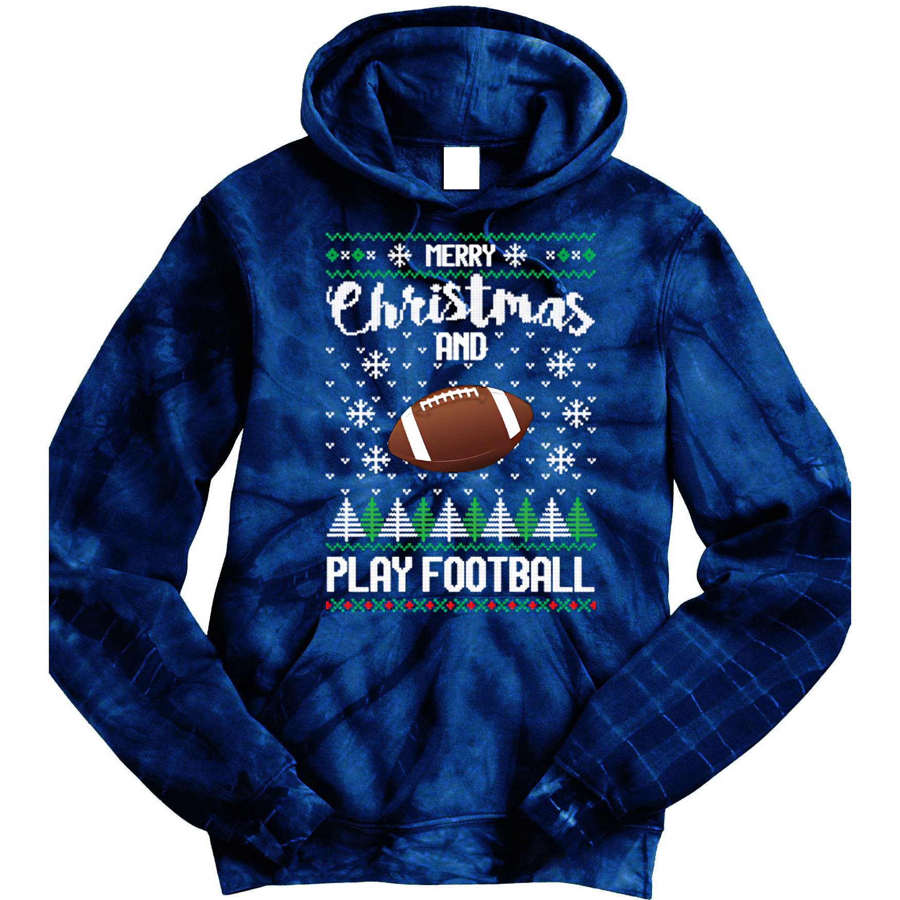 Football Ugly Christmas Tie Dye Hoodie