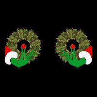 Funny Ugly Christmas Matching Couple Chest Design Stripe Pom Pom Beanie