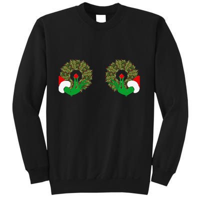 Funny Ugly Christmas Matching Couple Chest Design Sweatshirt