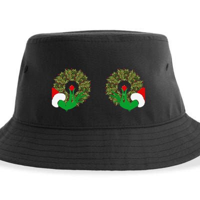 Funny Ugly Christmas Matching Couple Chest Design Sustainable Bucket Hat