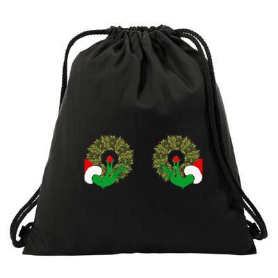 Funny Ugly Christmas Matching Couple Chest Design Drawstring Bag