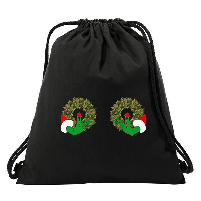Funny Ugly Christmas Matching Couple Chest Design Drawstring Bag