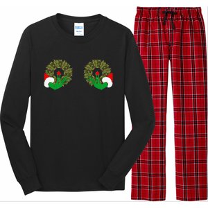 Funny Ugly Christmas Matching Couple Chest Design Long Sleeve Pajama Set