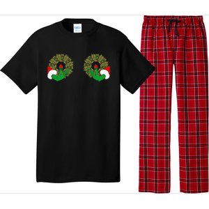 Funny Ugly Christmas Matching Couple Chest Design Pajama Set