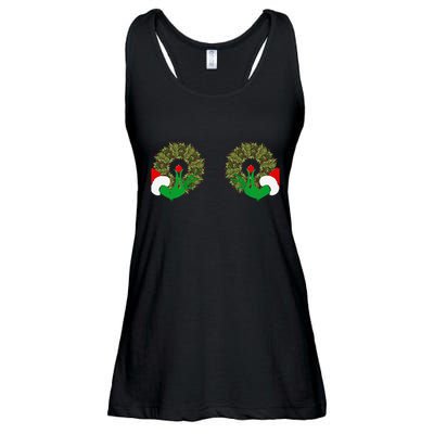 Funny Ugly Christmas Matching Couple Chest Design Ladies Essential Flowy Tank
