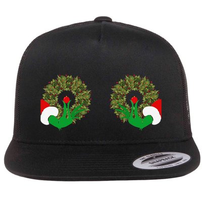 Funny Ugly Christmas Matching Couple Chest Design Flatbill Hat