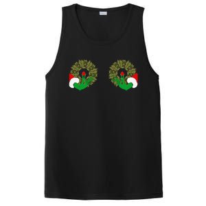 Funny Ugly Christmas Matching Couple Chest Design PosiCharge Competitor Tank