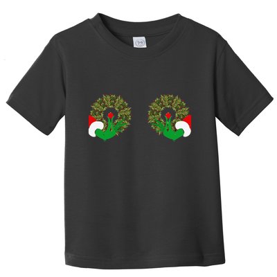 Funny Ugly Christmas Matching Couple Chest Design Toddler T-Shirt