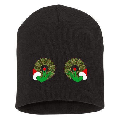 Funny Ugly Christmas Matching Couple Chest Design Short Acrylic Beanie