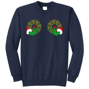 Funny Ugly Christmas Matching Couple Chest Design Sweatshirt