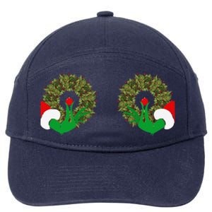 Funny Ugly Christmas Matching Couple Chest Design 7-Panel Snapback Hat