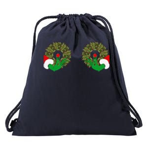 Funny Ugly Christmas Matching Couple Chest Design Drawstring Bag