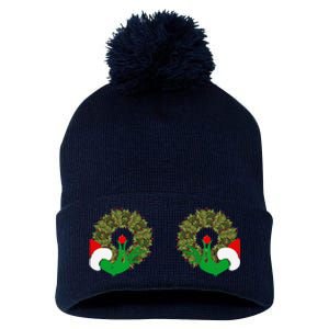 Funny Ugly Christmas Matching Couple Chest Design Pom Pom 12in Knit Beanie