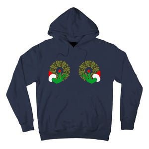 Funny Ugly Christmas Matching Couple Chest Design Tall Hoodie