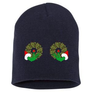 Funny Ugly Christmas Matching Couple Chest Design Short Acrylic Beanie