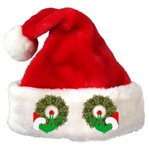 Funny Ugly Christmas Matching Couple Chest Design Premium Christmas Santa Hat