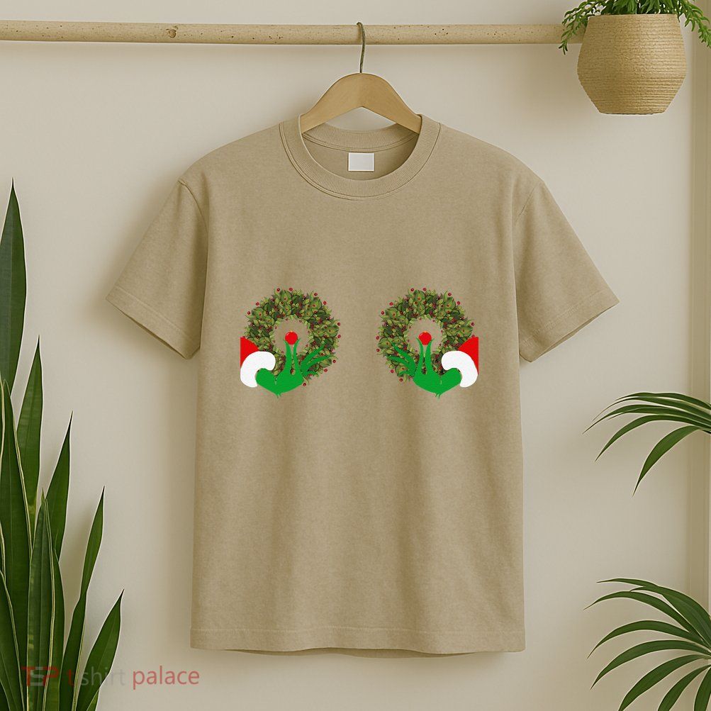 Funny Ugly Christmas Matching Couple Chest Design T-Shirt