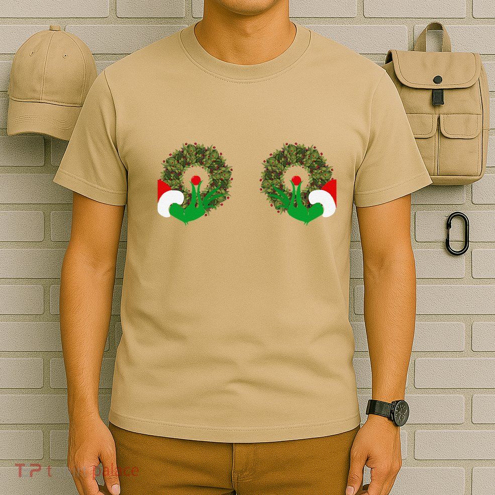 Funny Ugly Christmas Matching Couple Chest Design T-Shirt