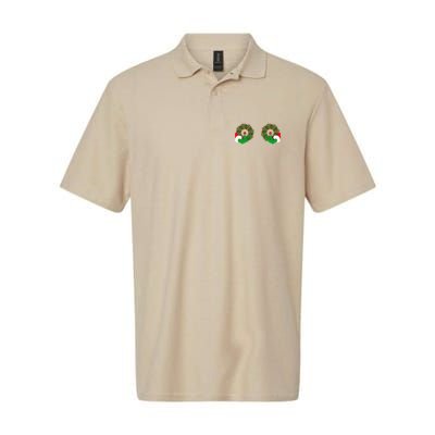 Funny Ugly Christmas Matching Couple Chest Design Polo