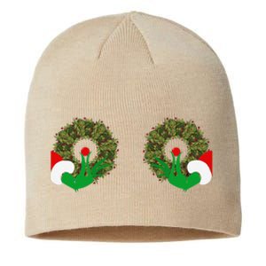 Funny Ugly Christmas Matching Couple Chest Design Sustainable Beanie