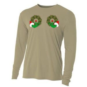 Funny Ugly Christmas Matching Couple Chest Design Cooling Performance Long Sleeve Crew