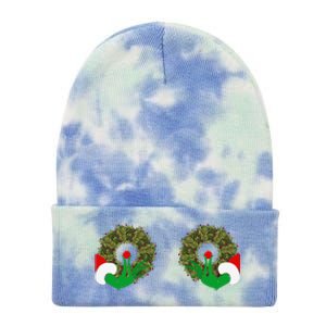 Funny Ugly Christmas Matching Couple Chest Design Tie Dye 12in Knit Beanie