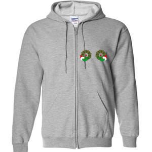 Funny Ugly Christmas Matching Couple Chest Design Full Zip Hoodie