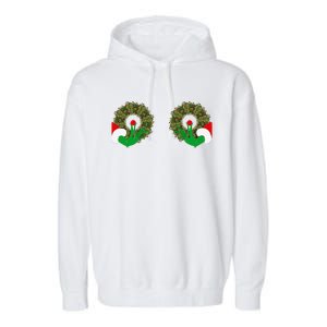 Funny Ugly Christmas Matching Couple Chest Design Garment-Dyed Fleece Hoodie