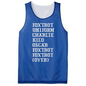 Foxtrot Uniform Charlie Kilo Oscar Over Mesh Reversible Basketball Jersey Tank