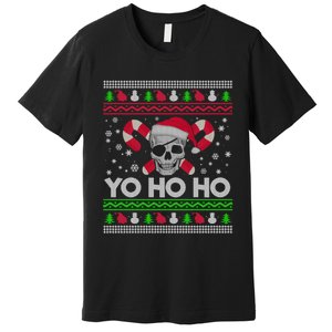 Funny Ugly Christmas Santa Pirate Yo Ho Ho Gift Premium T-Shirt