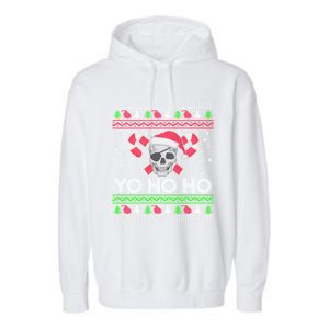 Funny Ugly Christmas Santa Pirate Yo Ho Ho Gift Garment-Dyed Fleece Hoodie