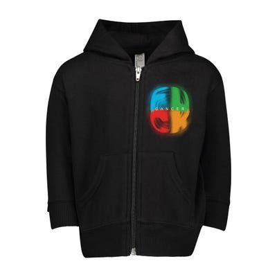 Fuck All Cancer Toddler Zip Fleece Hoodie