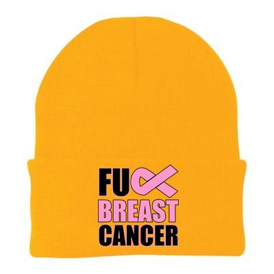 Fuck Breast Cancer Fight Logo Knit Cap Winter Beanie