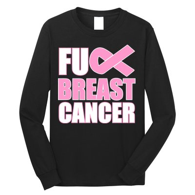 Fuck Breast Cancer Fight Logo Long Sleeve Shirt