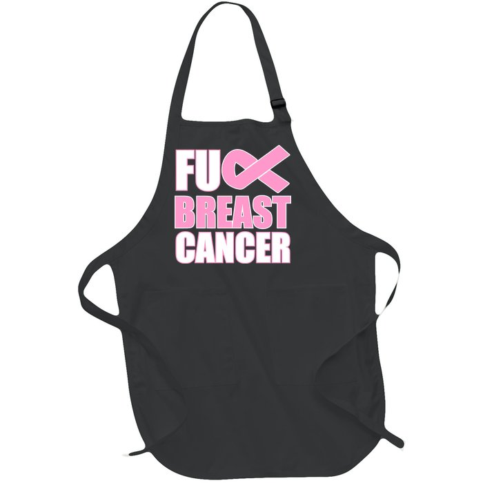 Fuck Breast Cancer Fight Logo Full-Length Apron With Pockets