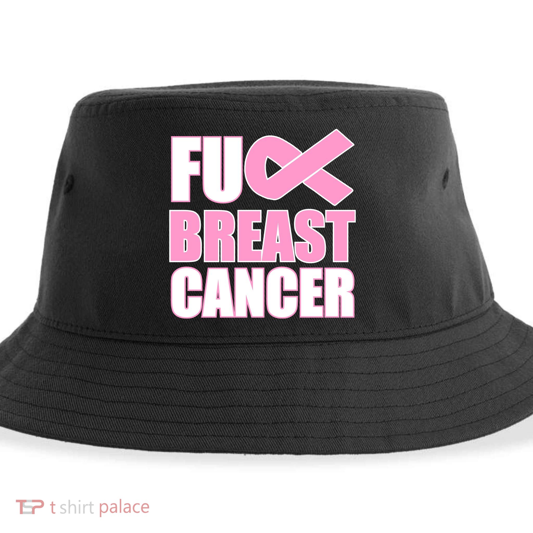 Fuck Breast Cancer Fight Logo Sustainable Bucket Hat