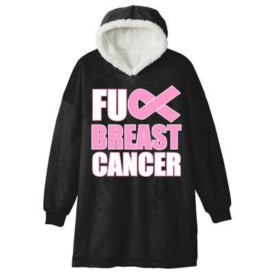 Fuck Breast Cancer Fight Logo Hooded Wearable Blanket