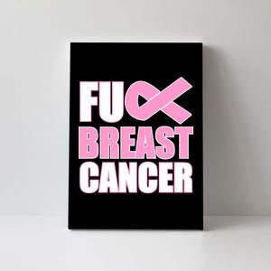 Fuck Breast Cancer Fight Logo Canvas