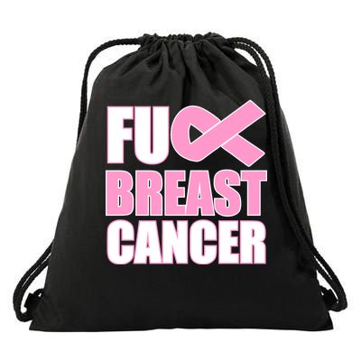 Fuck Breast Cancer Fight Logo Drawstring Bag