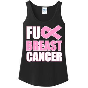 Fuck Breast Cancer Fight Logo Ladies Essential Tank